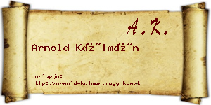 Arnold Kálmán névjegykártya