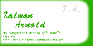 kalman arnold business card